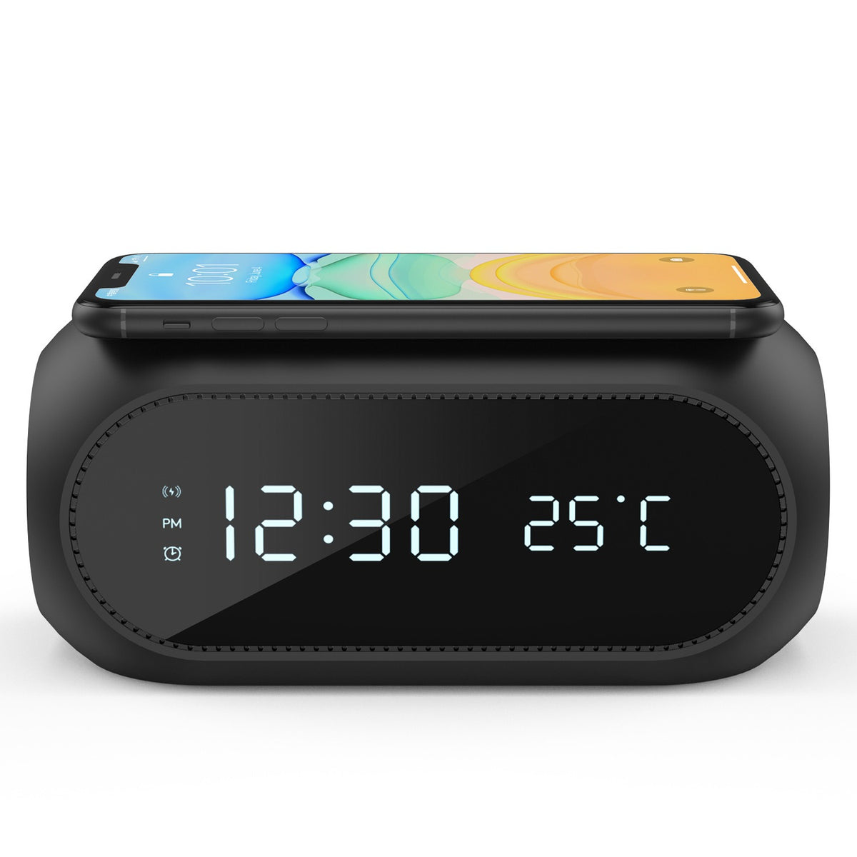 Chargeur sans fil 15 W avec horloge, réveil et thermomètre