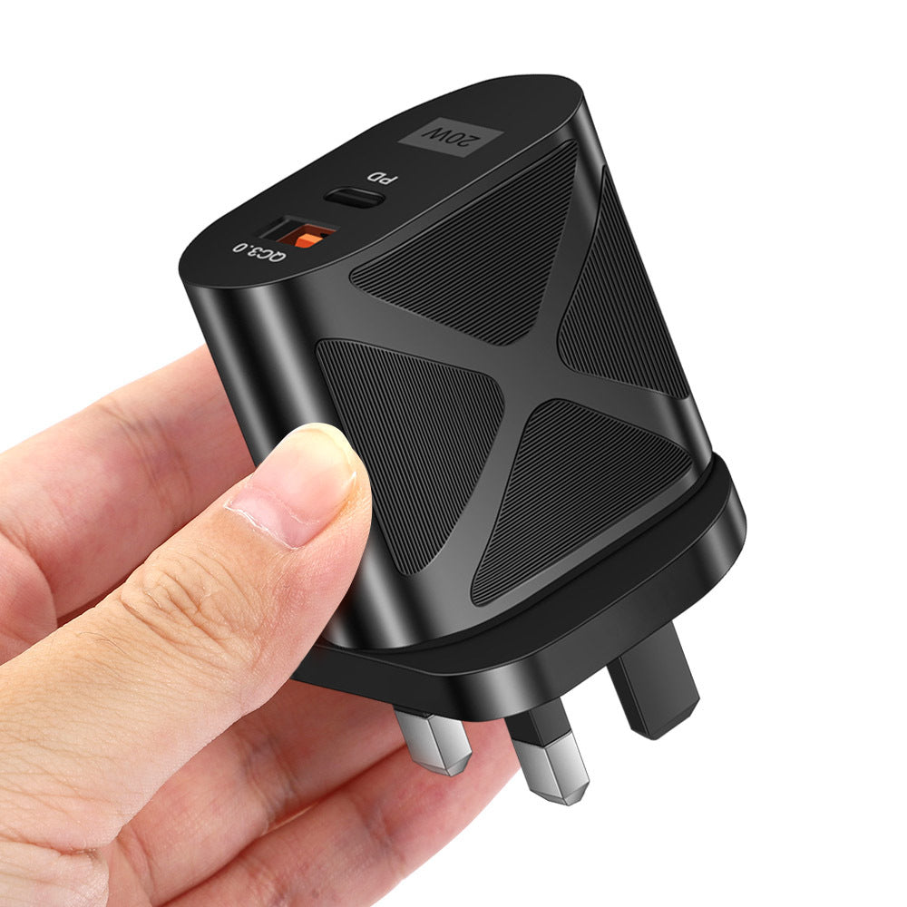 LED luminous PD20W+QC3.0 4A mobile phone charger fast charging dual port fast charging head