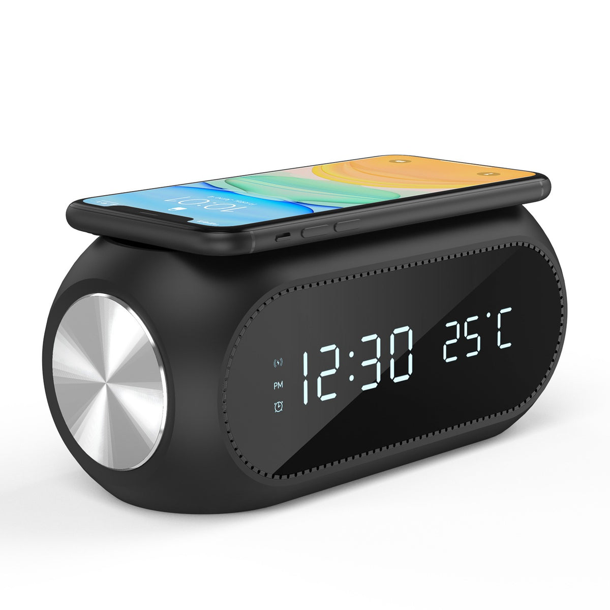 Chargeur sans fil 15 W avec horloge, réveil et thermomètre
