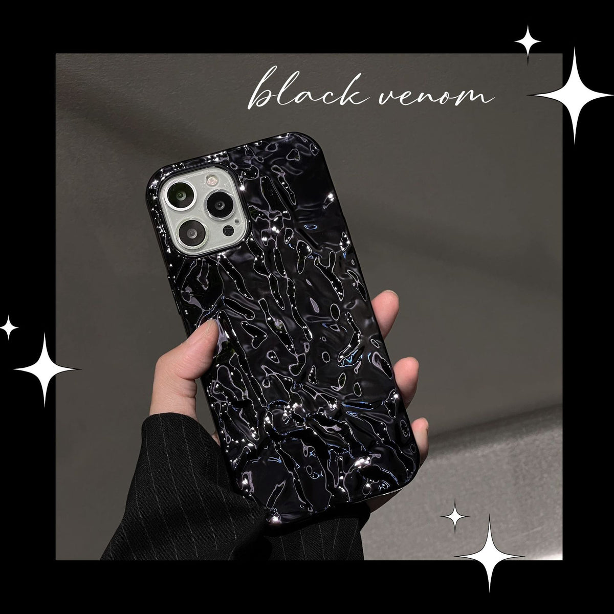 Coque iPhone en silicone effet froissé métallisé