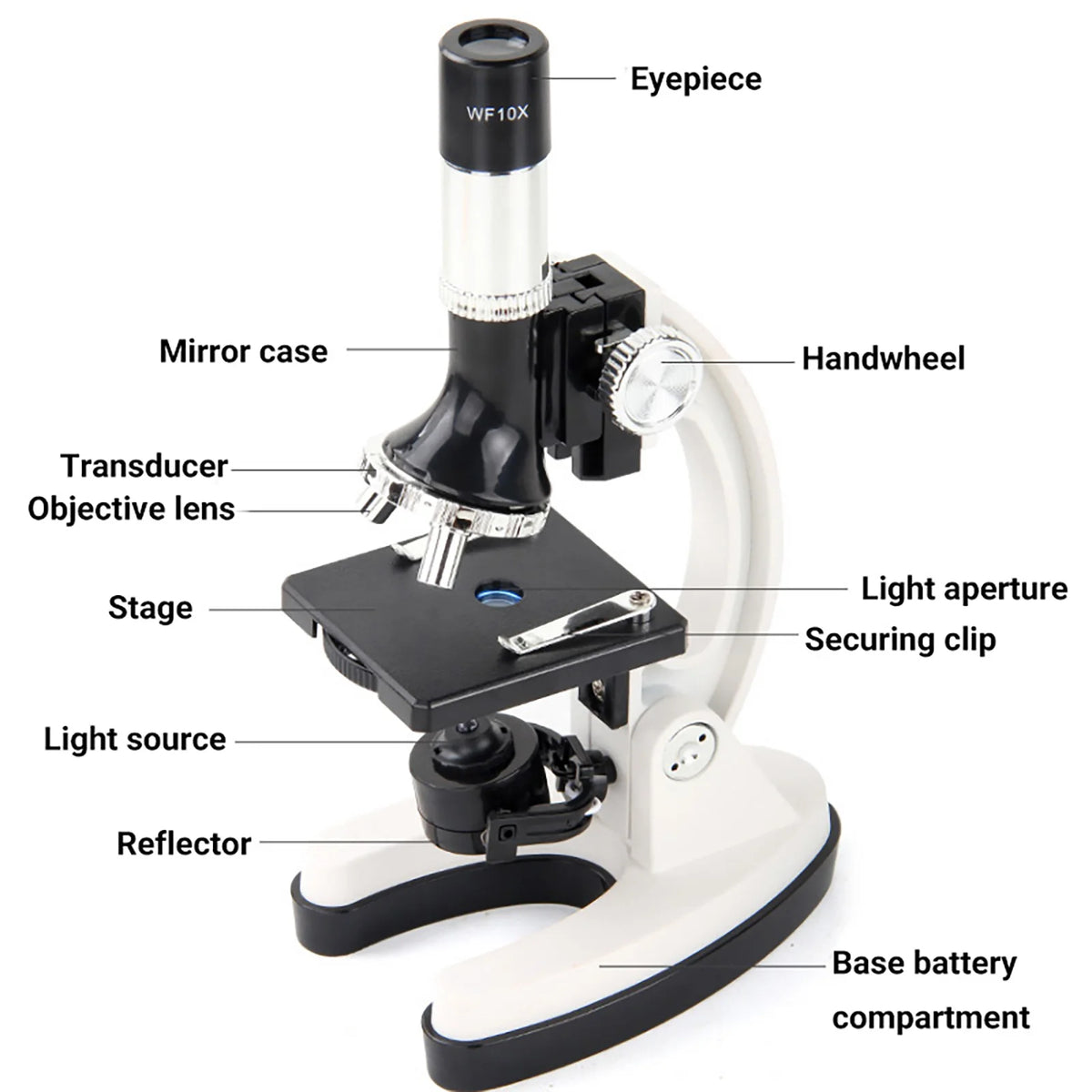 Microscope d’initiation 100×, 400× et 1200× avec mallette