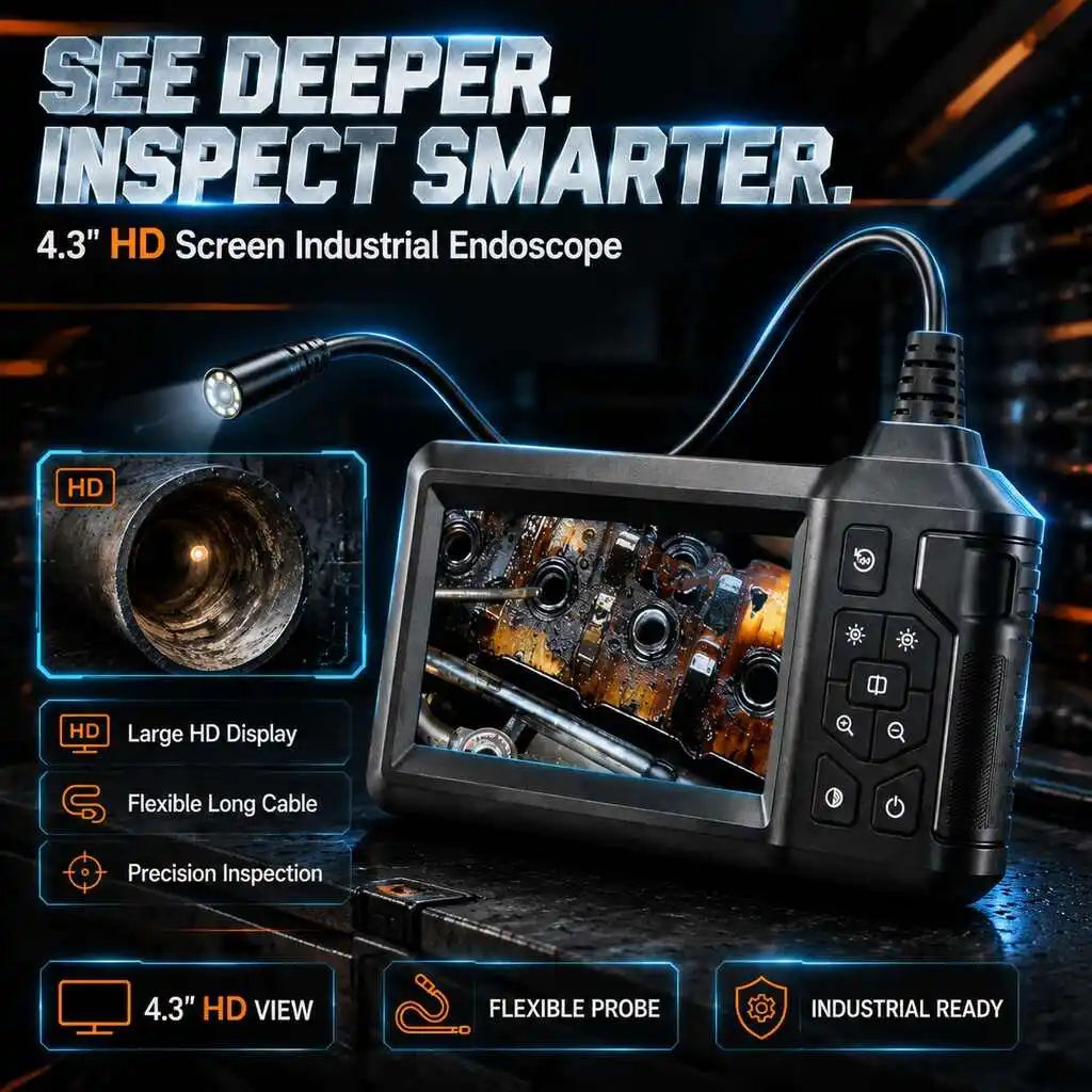 Caméra d’inspection HD810 1080p avec écran 4,3 pouces