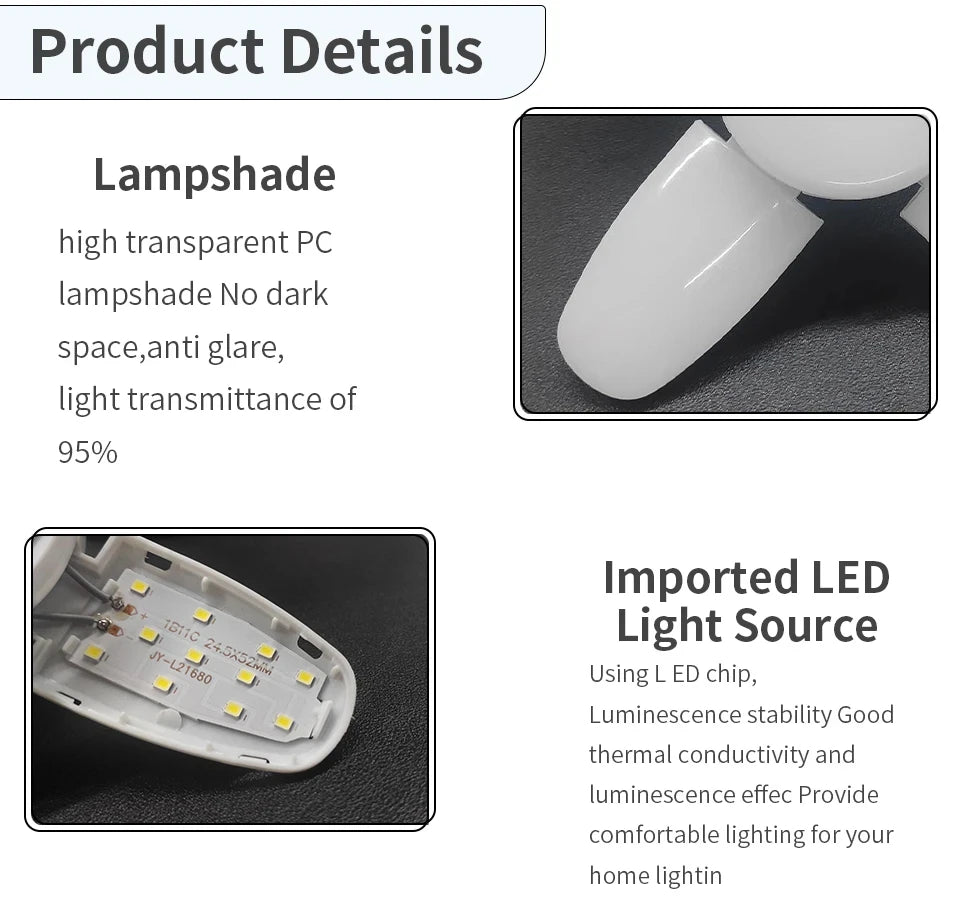 Ampoule LED pliable E27 28 W – Blanc froid