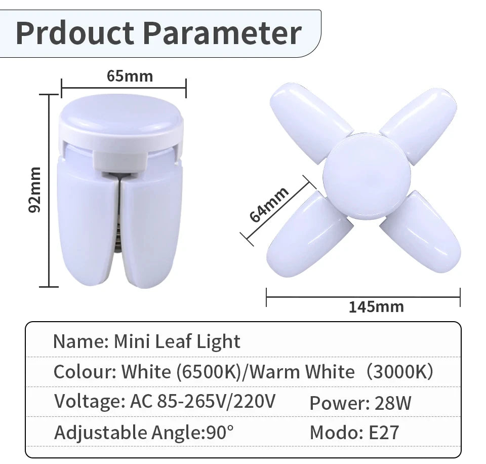 Ampoule LED pliable E27 28 W – Blanc froid