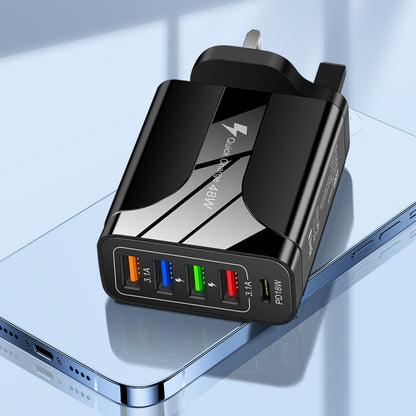 Chargeur mural 5 ports USB et USB-C pour téléphone