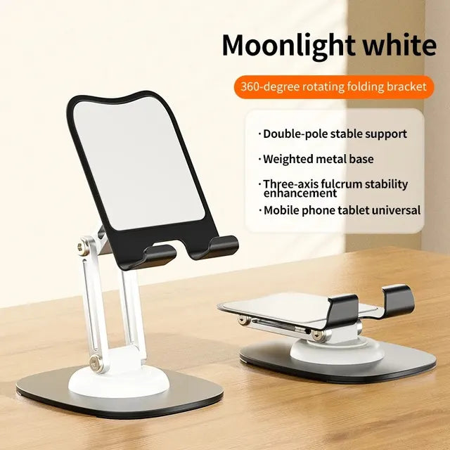 Multi-Function Folding Lift Lazy Mobile Phone Stand 360° Rotating Live Stand Aluminum Mobile Phone Tablet Desktop Stand