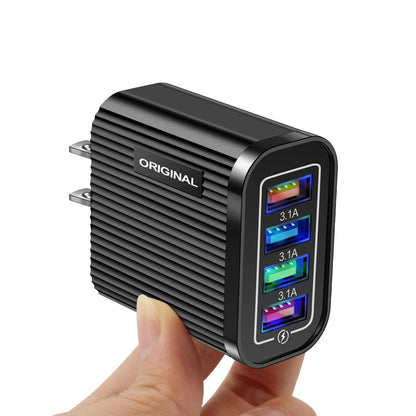 Chargeur mural lumineux 4 USB pour téléphone et tablette