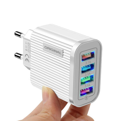 Chargeur mural lumineux 4 USB pour téléphone et tablette