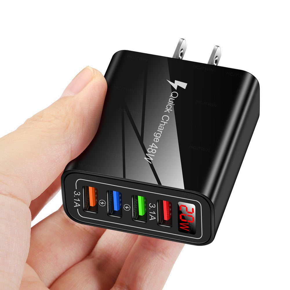 Chargeur mural 4 USB avec affichage numérique, 3,1 A