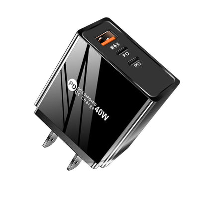 Chargeur secteur USB et 2 USB-C avec éclairage LED