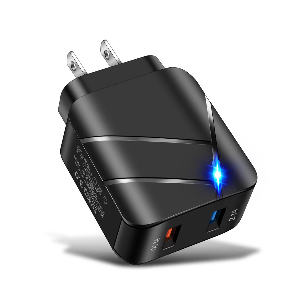 Chargeur mural double USB avec charge rapide QC 3.0