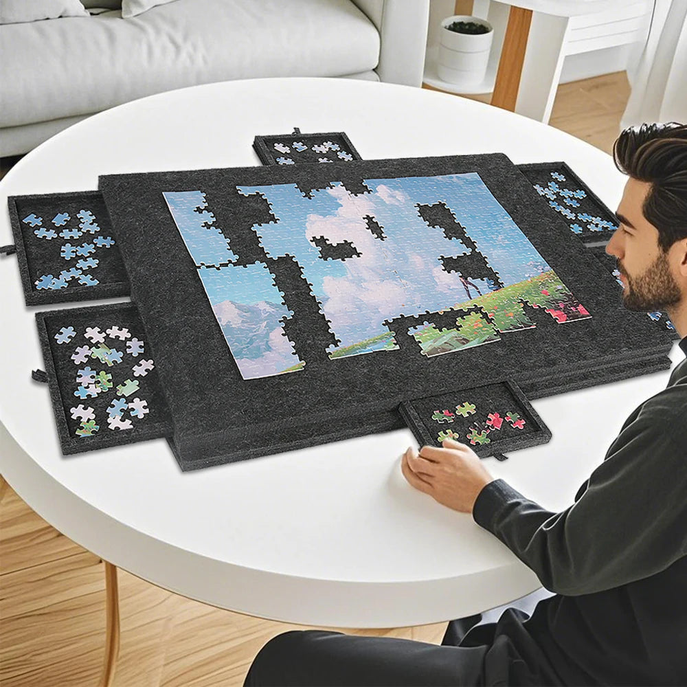 Table de puzzle 1 000 pièces avec 6 tiroirs de tri