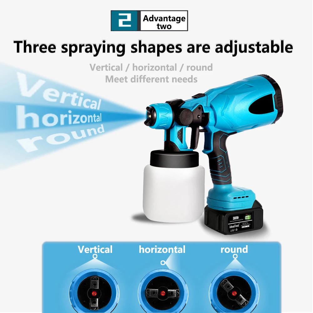 Pulvérisateur de peinture sans fil 800 ml, batterie 18 V