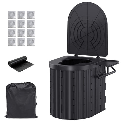 Toilettes portables pliantes avec couvercle pour le camping et les voyages - APPRO-DISTRI