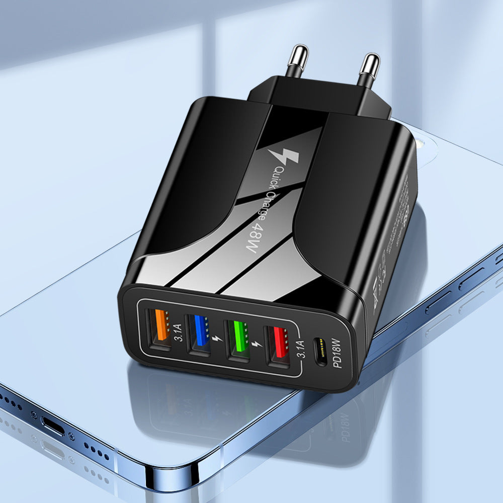 Chargeur mural 5 ports USB et USB-C pour téléphone