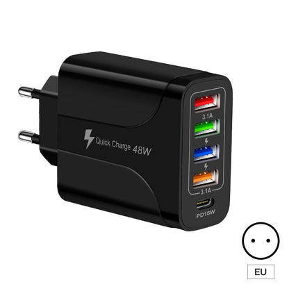 Chargeur mural 5 ports USB et USB-C pour téléphone