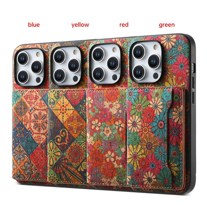 Coque iPhone motif totem avec porte-cartes et support