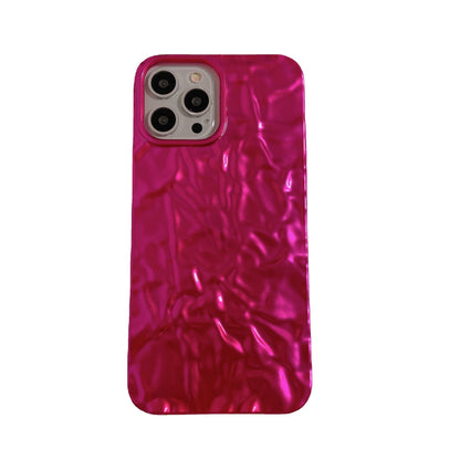 Coque iPhone en silicone effet froissé métallisé