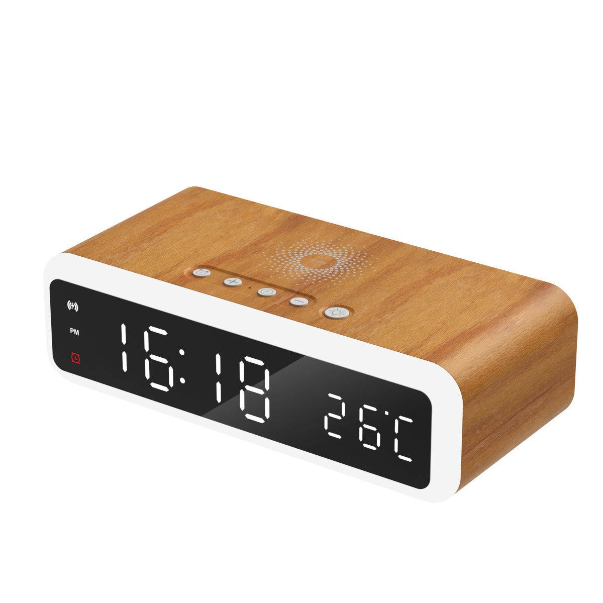 Réveil thermomètre avec chargeur sans fil 15 W et veilleuse
