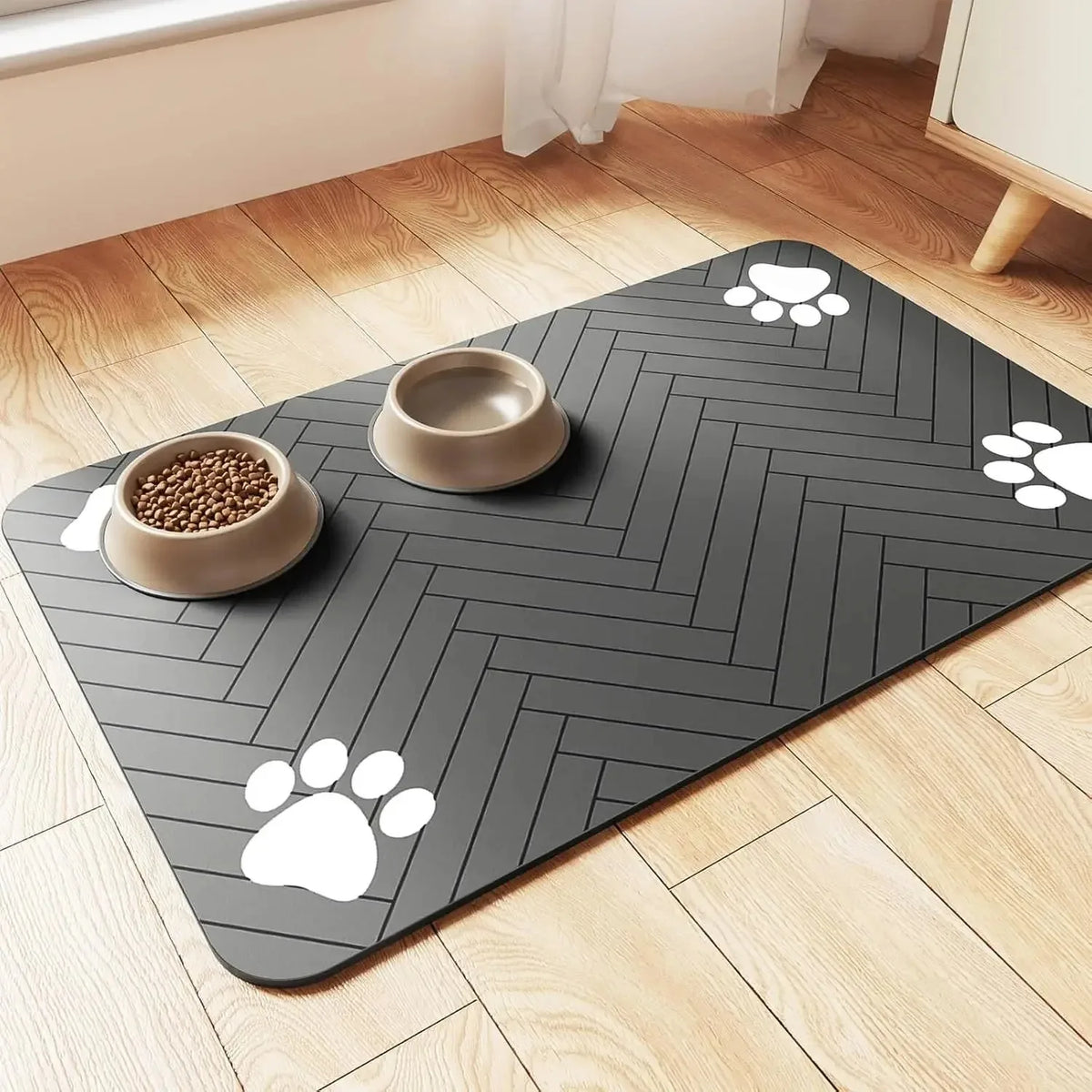 Tapis absorbant antidérapant pour gamelles