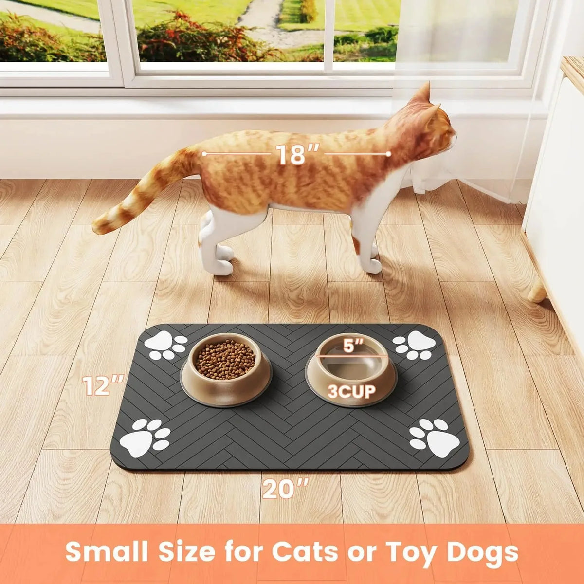 Tapis absorbant antidérapant pour gamelles