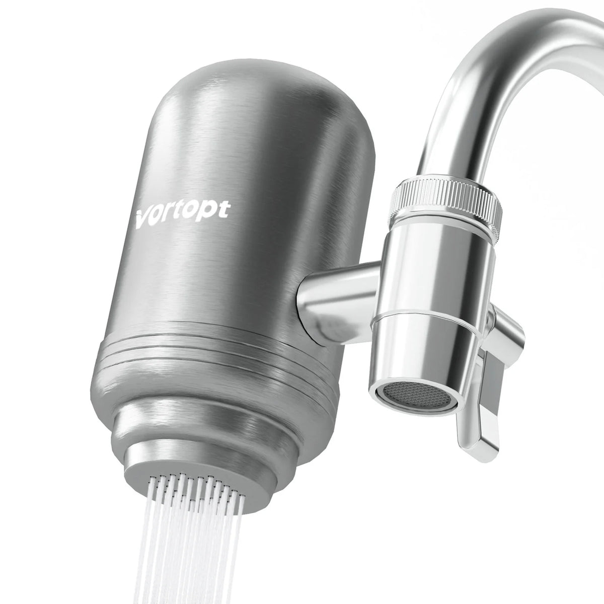 Filtre à eau pour robinet à charbon actif – Gris clair