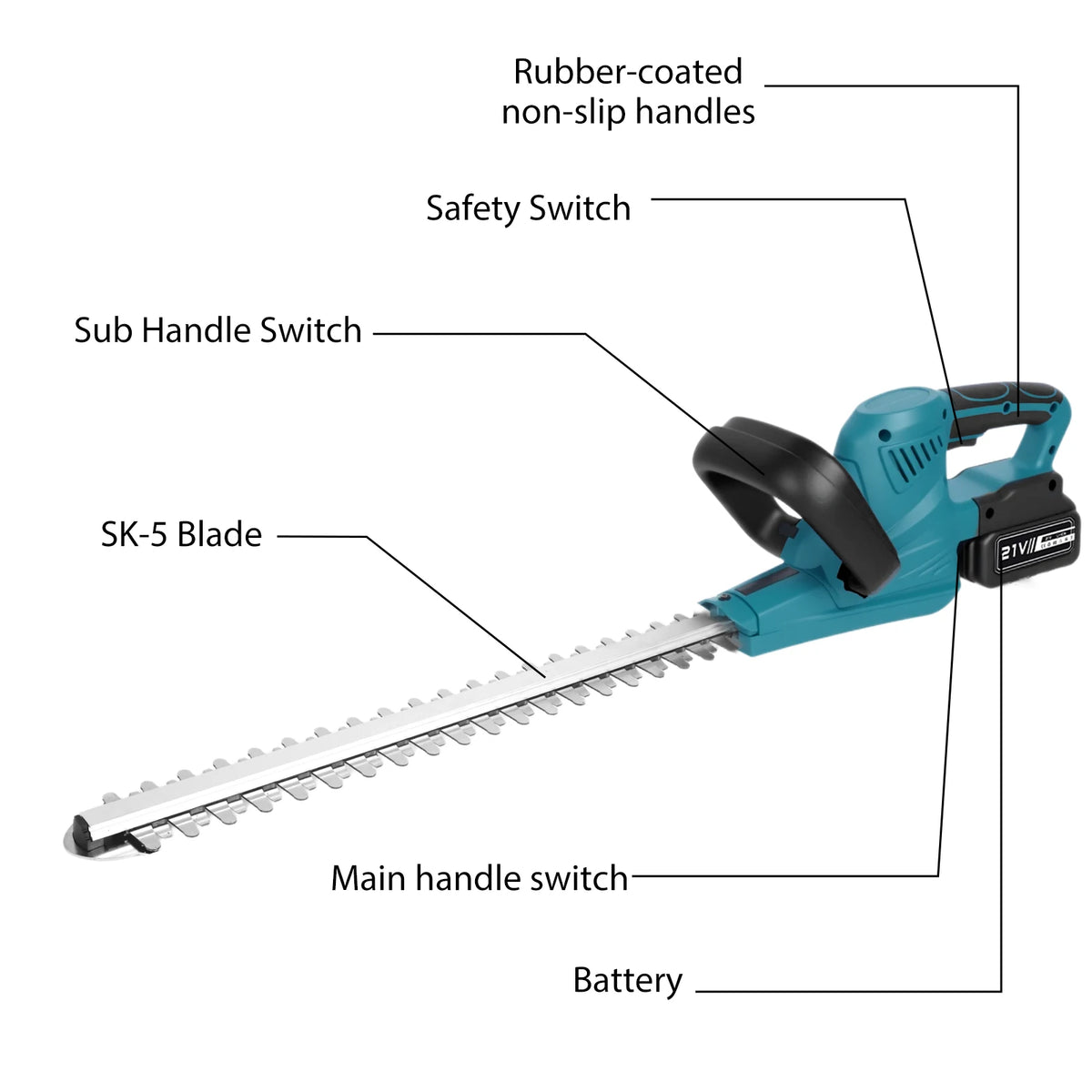 Taille-haie sans fil brushless 51 cm, 2000 W, 7200 tr/min