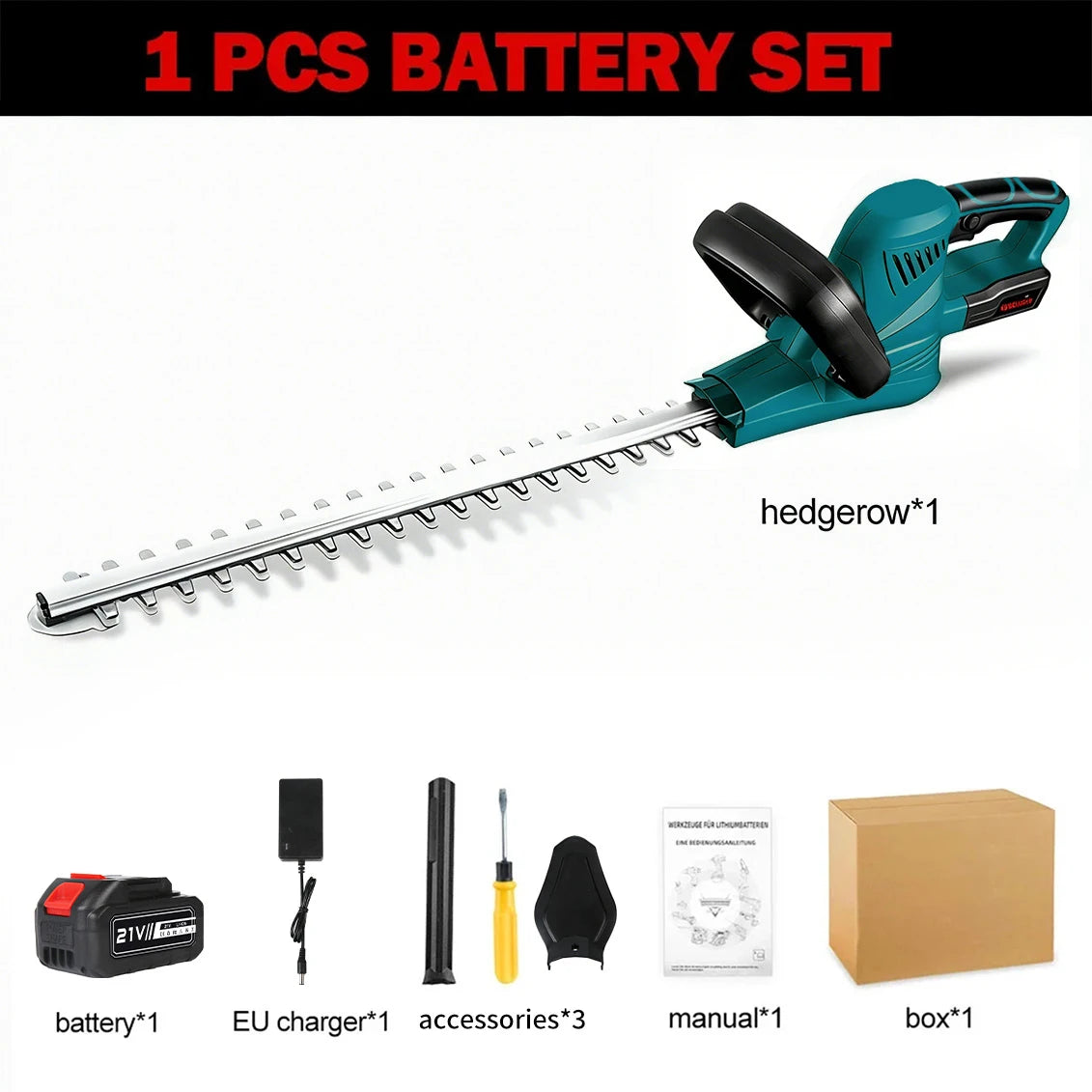 Taille-haie sans fil brushless 51 cm, 2000 W, 7200 tr/min