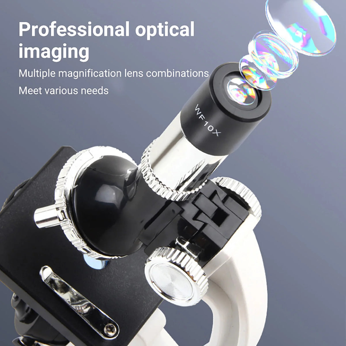 Microscope d’initiation 100×, 400× et 1200× avec mallette