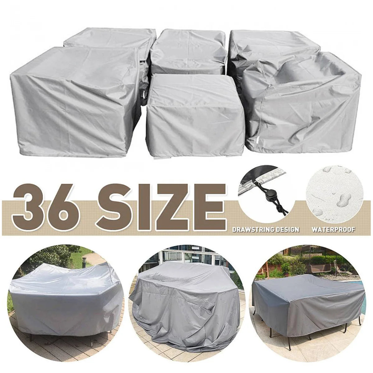 Housse imperméable pour mobilier de jardin – plusieurs tailles - APPRO-DISTRI
