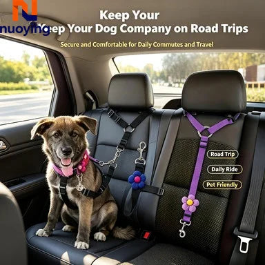 Laisse de sécurité réglable pour chien en voiture