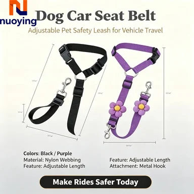 Laisse de sécurité réglable pour chien en voiture