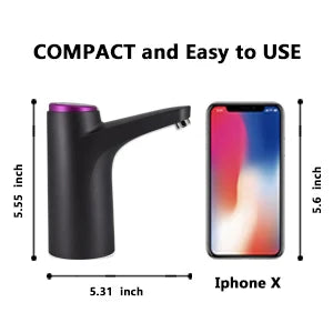 Pompe électrique pour bonbonne d’eau rechargeable USB – Noire