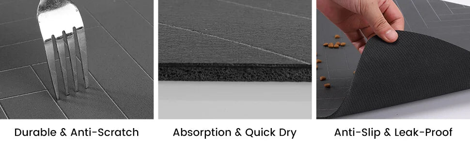 Tapis absorbant antidérapant pour gamelles