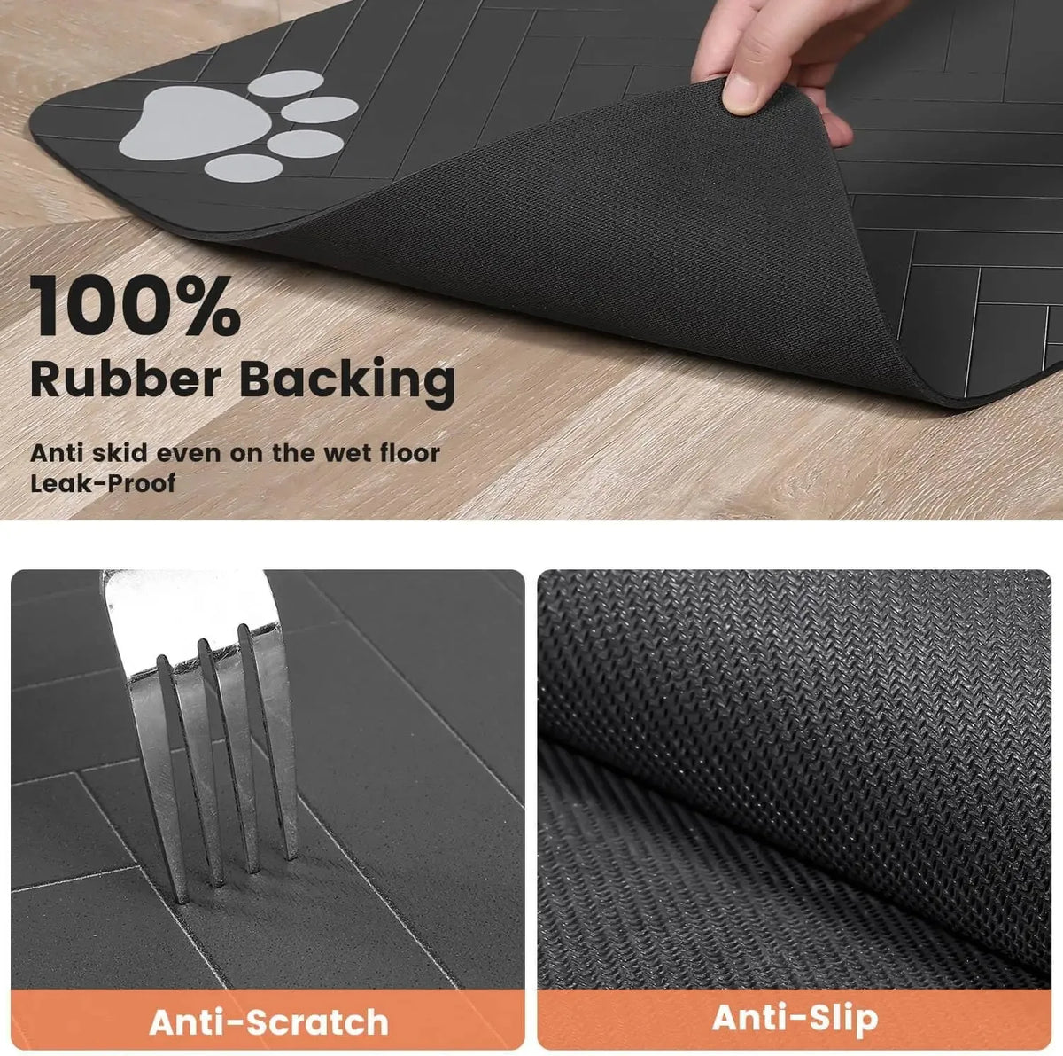 Tapis absorbant antidérapant pour gamelles