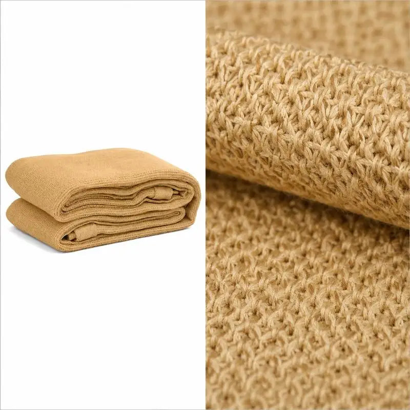 Tapis de camping respirant 3 × 6 m en PEHD – sable - APPRO-DISTRI