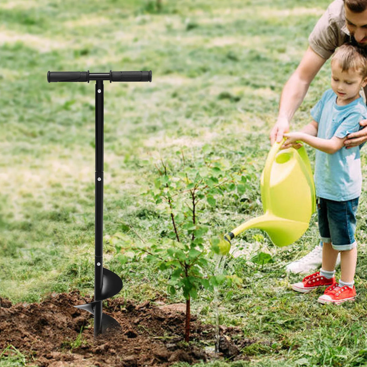 Tarière manuelle de jardin avec mèche spirale 15 cm