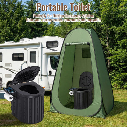 Toilettes portables pliantes avec couvercle pour le camping et les voyages - APPRO-DISTRI