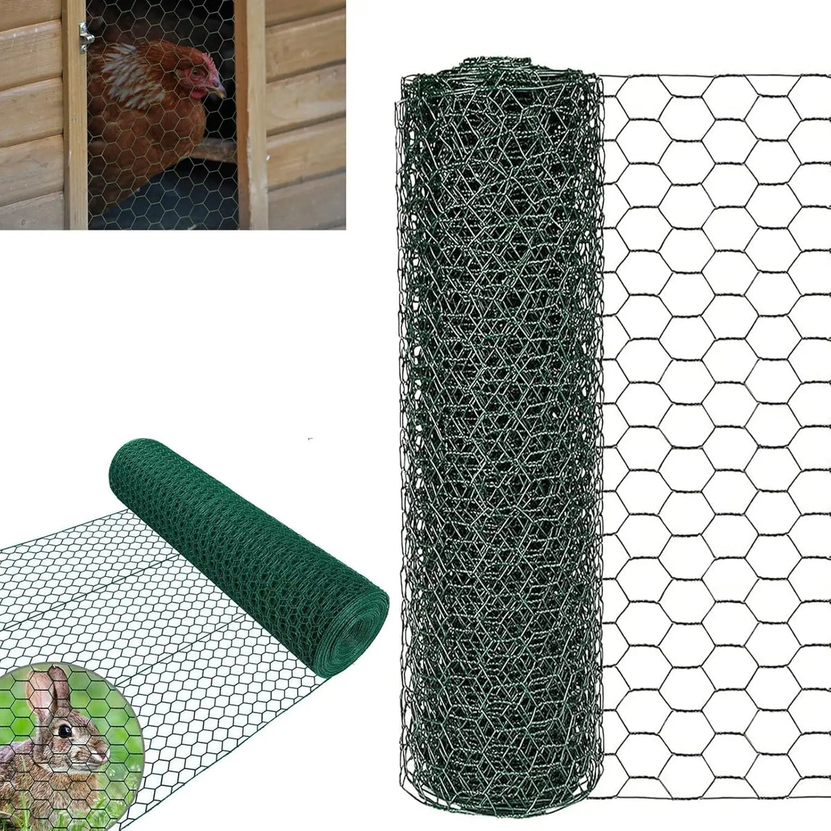 Grillage hexagonal vert 50 cm × 25 m – maille 25 mm - APPRO-DISTRI
