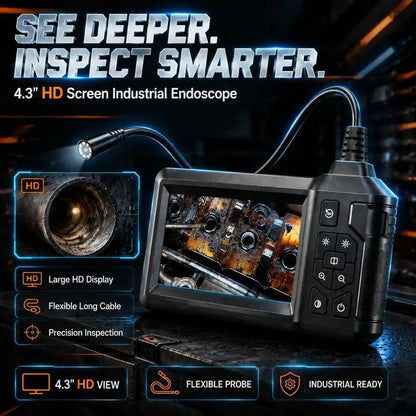 Caméra d’inspection HD810 1080p avec écran 4,3 pouces