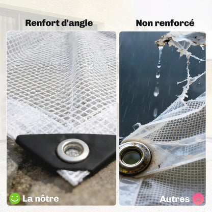 Bâche imperméable blanche Outsunny 6 × 4 m, 140 g/m² - APPRO-DISTRI
