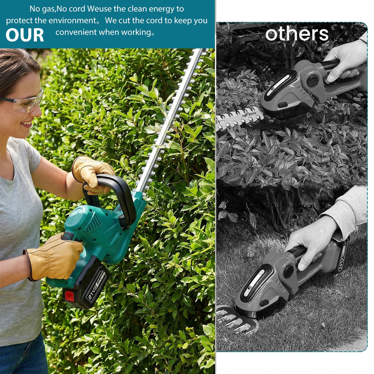 Taille-haie sans fil brushless 51 cm, 2000 W, 7200 tr/min