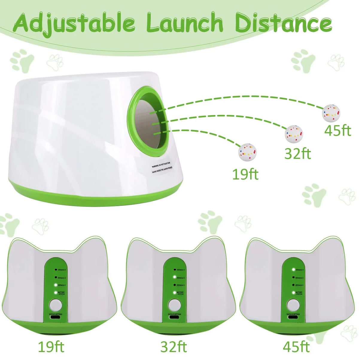Lanceur automatique de balles pour chien rechargeable