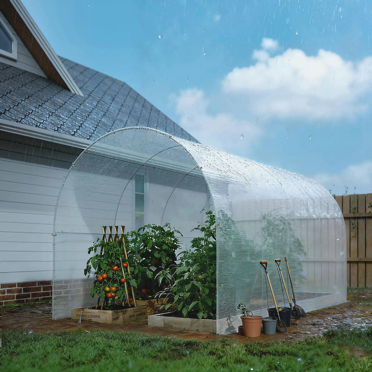 Bâche imperméable blanche Outsunny 6 × 4 m, 140 g/m² - APPRO-DISTRI