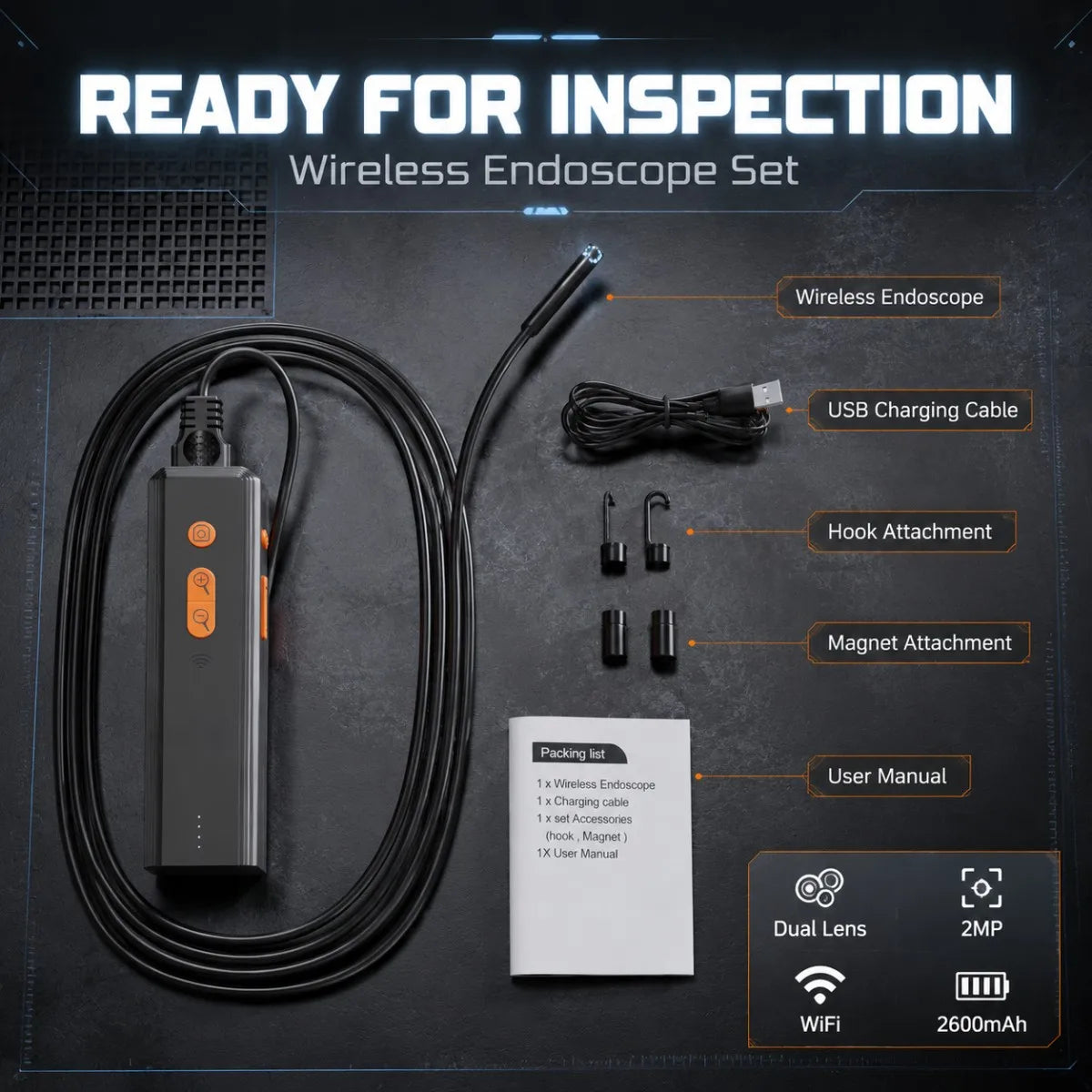 Caméra d’inspection C43 – Câble 1 m, plusieurs versions