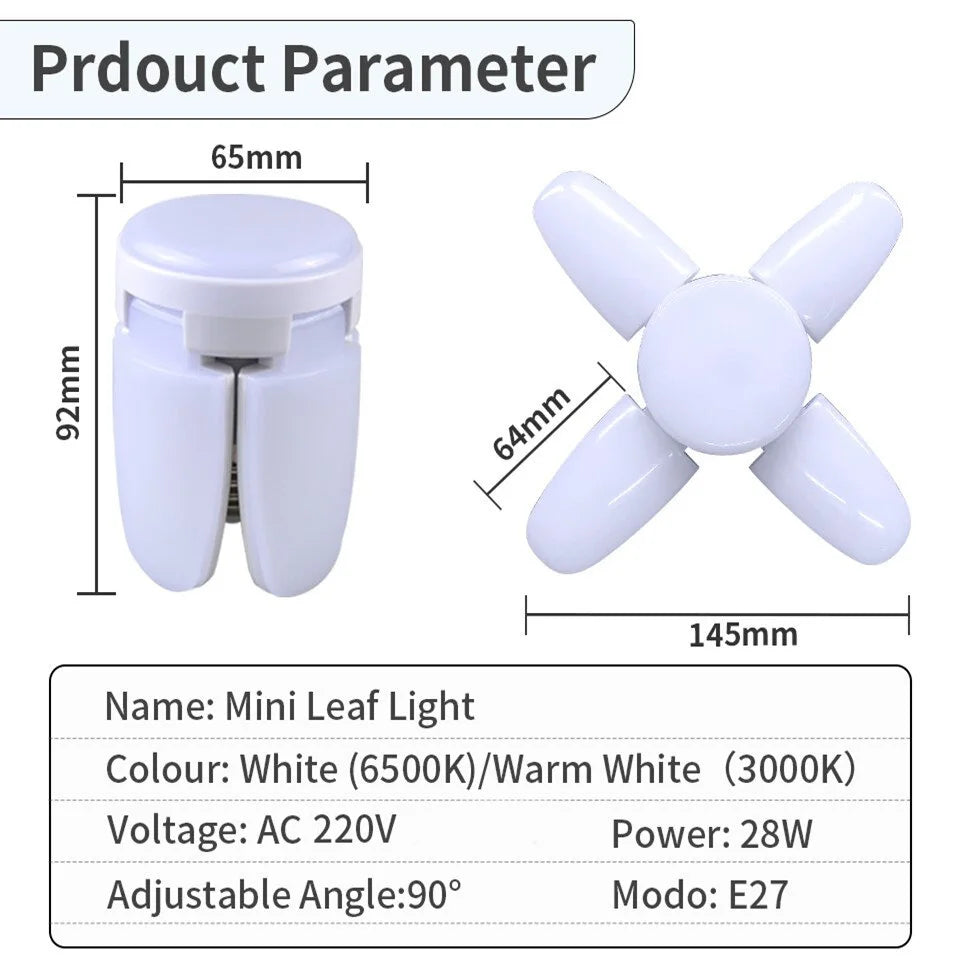 Ampoule LED pliable E27 28 W – Blanc froid