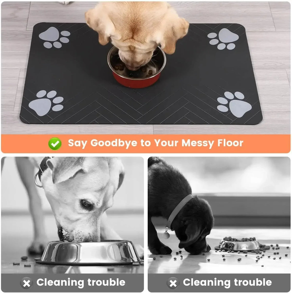Tapis absorbant antidérapant pour gamelles