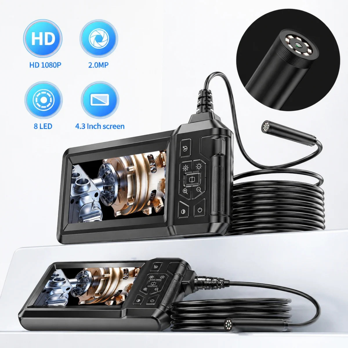 Caméra d’inspection HD810 1080p avec écran 4,3 pouces