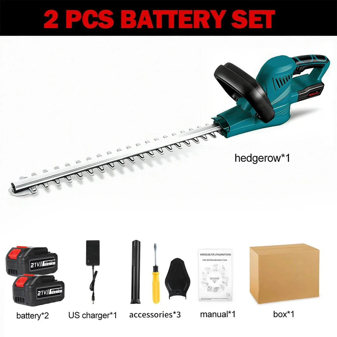 Taille-haie sans fil brushless 51 cm, 2000 W, 7200 tr/min