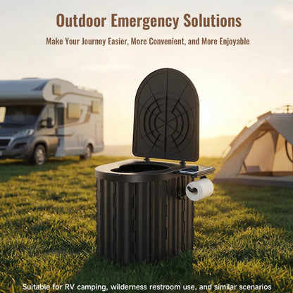 Toilettes portables pliantes avec couvercle pour le camping et les voyages - APPRO-DISTRI